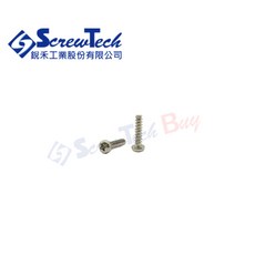 【銳禾】工廠直營 盤頭/丸頭 十字槽 M2.5x10 自攻牙 鍍鎳100入裝, 1個