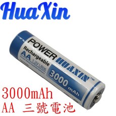 華新牌鎳氫充電電池 AA 3號 3000mAh AAA 4號 1500mAh 1.2V 可重複使用, 1個, 3000 mah 三號電池 (AA電池)