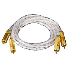 DIYLIVE 수입 7N 단결정 구리 은도금 HIFI 하이엔드 신호 케이블 오디오 2RCA 더블 로터스 헤드, 0 75미터, Gold plated RCA plug