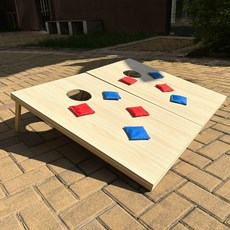 학교운동회 모래주머니 콩던지기게임 단체게임 콘홀, 더블보드 90x60cm 16개 보관가방