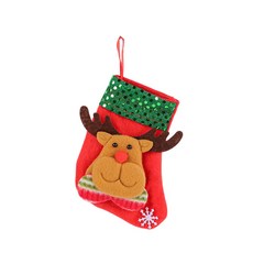聖誕襪 聖誕派對 居家佈置 聖誕掛件 耶誕節 聖誕禮物 襪袋 聖誕老人, M3-7 亮片小款-麋鹿, 1個