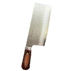 TAKAYUKI 33層大馬士革鋼槌目紋木柄中華片刀，鋒利耐用，舒適握感，專業廚房刀具首選, 桃花心木, 1個