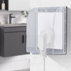 웨일베리나 주방 방수 콘센트 커버 케이스덮개 방수커버 벽 투명 누전방지 감전방지커버 물튐방지, 블랙