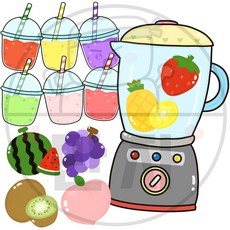 207 만자디자인 여름 주스가게 교구 컷도안 / 과일 주스 만들기 / 유치원 어린이집 요양시설 교실 환경꾸미기