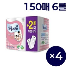 잘풀리는집 키친타월 150매, 6롤, 4개