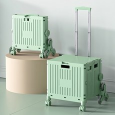 쇼핑카트 STC01-A 핸드카트 접이식 카트 8바퀴 65L, 그린, 1개