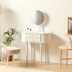 파로마 올가 템바보드 수납 화장대 800 방문설치, 화이트