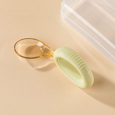 寶寶學習餐具 寶寶湯匙 寶寶勺子兒童學吃飯訓練勺嬰兒硅膠PPSU不銹鋼輔食短柄勺叉寶寶餐具 學習湯匙, PPSU彎柄單勺-綠色配收納盒, 1個