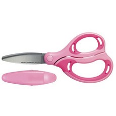 【日本KOKUYO】兒童安全學習剪刀，不鏽鋼圓角設計，左右手適用，三色可選, 1個, 粉色-右手（現貨/P270P）, 粉色