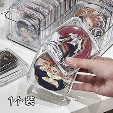 吧唧展示櫃迷你立牌展示架，透明壓克力公仔收納盒，防塵多層模型展示櫃, 1個, 展示盒[防塵放水]