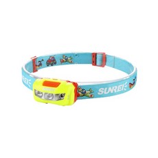 山力士 BEBE 兒童防水頭燈 IPX6輕量戶外頭燈 露營登山LED頭燈, 1個, 黃色頭燈+淺藍頭帶, 黃+藍(螢光綠