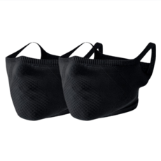 [카렐로] 1+1 초슬림 고탄성 스포츠 숏 마스크, 블랙