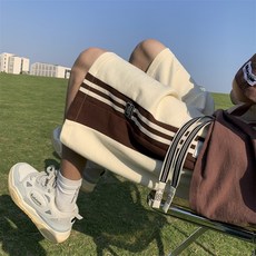 美式潮流拼色運動短褲 寬鬆休閒五分褲