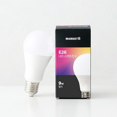 마켓비 E26 LED 스마트 전구 9W 컬러, 단일옵션, 1개