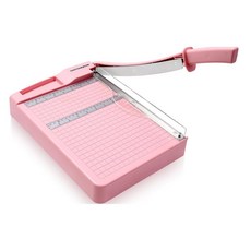 종이 커터 트리머12 절단 헤비 듀티 단두대 슬라이서 안전 가드 및 블레이드 장치 12장 용량 사무실 주택 소 사진 스튜디오에 이상적입니다, Pink