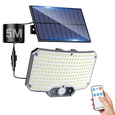 태양광센서등 패널분리형 - 초고휘도 LED 정원등 벽부등 태양열 충전 인체감지 자동등 실외보안 조명, 화이트