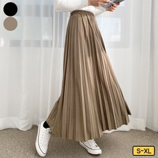 여성 롱 치마 주름 밴딩 롱 플리츠 스커트 치마 키작녀 키큰녀 빅사이즈까지
