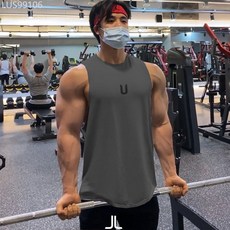 夏季男款無袖背心 健身運動冰絲速乾顯肌肉寬鬆背心