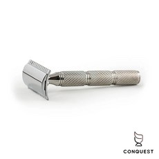 CONQUEST 義大利 RazoRock Old Type Razor 開放式傳統刮鬍刀 316L不鏽鋼手柄, 1個, Super Knurl Handle刮刀, 5