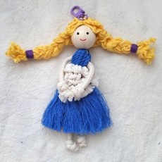 핸드메이드 마크라메 노랑머리 걱정인형 키링 만들기 DIY 키트, 1개