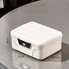 암호 잠금 금고 상자 여권 휴대용 케이스 여행 보관, White S