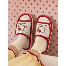 헬로 키티 실내 슬리퍼 사계절 미끄럼방지 여성 캐릭터 쿠션 귀여운 사무실 학생 실내화, 40