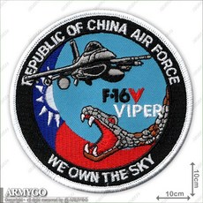 ARMYGO 空軍F-16 V 戰鬥機章(10公分版) ，精緻模型，軍事收藏, 1個, 不車魔鬼氈