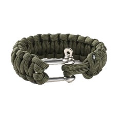 【萩凹豆】七芯傘繩手環, 求生手環(軍綠色), 1個