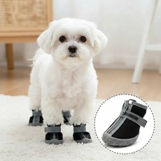 강아지 신발 방수 미끄럼방지 통기성 아웃도어 반려견 신발 발 보호 사계절용, 1개, 블랙