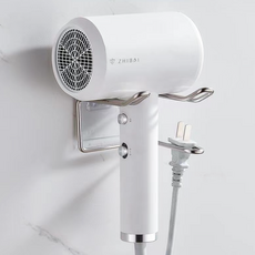 루나뷰링 욕실 벽부착 드라이기 거치대, 무타공 화이트, 1개