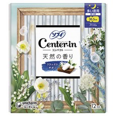 SOFY 蘇菲 Center-in小巧夜用型衛生棉 清新香味, 1包, 12片, 30.5cm