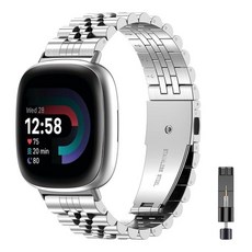 EZMVZKU Fitbit Versa 4/Sense 2/Versa 3/Sense 스테인리스 스틸 교체 스트랩 3/Versa 4 손목 밴드 남성용 여성용 메탈 시계 120311, EZMVZKU Fitbit Versa 4/Sense 2