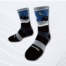 熊愛 台灣黑熊極致速乾美麗諾羊毛登山襪, 1個, 熊愛看星空-單雙,M(22-24.5cm)