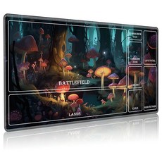 BREIDMKFM 매직 존이 있는 MTG용 플레이매트 61 x 35.6cm(24 14인치) MTG TCG용 게임 플레이 매트 트레이딩 카드 매트 데스크 스티치 가장자리 미끄, 버섯 숲, 02 Zones