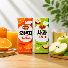 델몬트 드링크 190ml 사과x24팩+오렌지x24팩, 48개