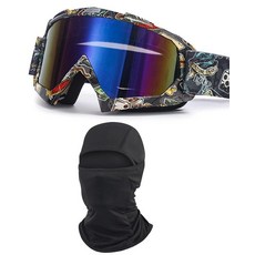 ImmoON 온oSand 샌드Motocross산악자전거고글 방한모포함 여성남성청소년 더트바이크ATVMXMTB레이싱고글안전안경보호안경 블랙모노크롬스프레이125696, 블랙 - 빈티지 타투