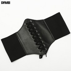 DFMEI 女士超寬腰封時尚彈力緊身鬆緊腰封塑身束腰腰帶裝飾連衣裙