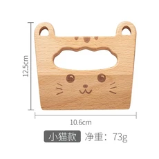 어린이 나무 요리 장난감 시뮬레이션 칼 과일 야채 절단 주방 놀이 몬테소리 교육, [01] Cat style, 1개