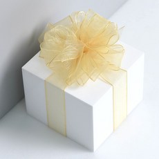 리본리에 무지 오간디 리본 끈, 25mm(50yd), 18.금색