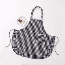 순잠 체크 레이스 공주 원피스 실용적 앞치마 4 컬러 1#, 1개, 블랙