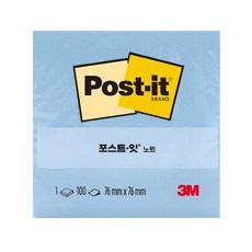 포스트잇 노트 접착메모지 654, 블루, 100매, 1개