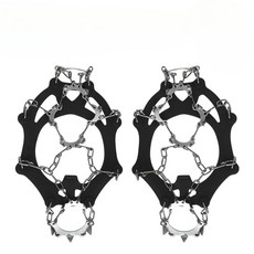 CuteQueen 귀여운여왕 겨울 눈밭 휴대용 등산화 장비 빙판길 신발 운동화 체인, 강화 된 13-치아 블랙 L 코드 40-46