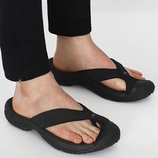 킨 KEEN 남성 쪼리 WAIMEA Leather 플립플랍 올블랙