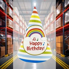 생일 고깔모자 무지개 색상임의 홈파티용품 어린이집 행사 조립형 촬영소품 축하