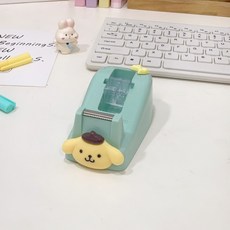 산리오 캐릭터 테이프 커터기 귀여운 문구용 굿즈 학생용 사무실 필수템 책상용 인테리어 소품 미끄럼 방지 디스펜서, 폼폼푸린, 1개