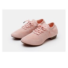 비직포 통풍 로우탑 라틴댄스화 실내외 소프트베이스 재즈댄스 국표 벨리댄스화, 핑크 실내 가죽 밑창, 220