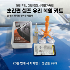 유리복원제 키트 돌빵 앞유리 차유리 유리접착 유리복원 기스 용접 땜빵, 1개, 2ml