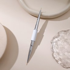 화이트 양용 알루미늄 네일 펜, 1개, 화이트-2