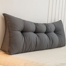 BENRAN 침대헤드보드 워싱 면 등받이 소파 침실 침대의 머리맡 삼각형 충돌방지 쿠션 침대헤드쿠션, 그레이