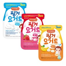 아이배냇 핑거 요거트 3개세트 유산균과자, 20g, 1세트, 플레인+딸기+바나나